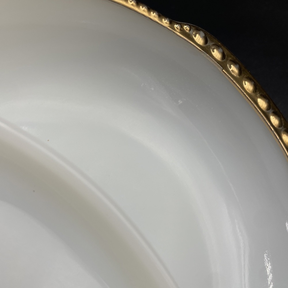 Vintage Fire King Milk Glass Divided Dish Cottage-MCM Gold Trim Oven Serve - Picture 12 of 15